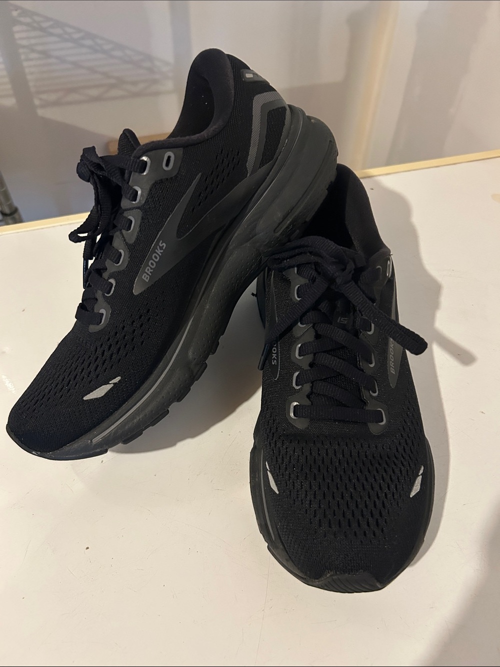 Brooks Women’s Ghost Black Athletic Running Shoes with Gray Accents